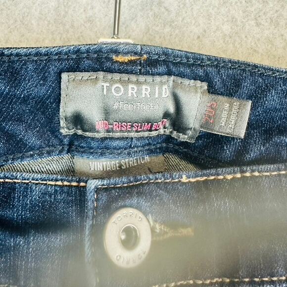 Torrid Womans Sz 20S Short Plus Slim Boot Stretch Jeans Blue Denim Pockets - Picture 4 of 8
